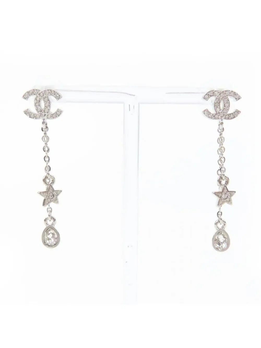 Chanel Cc Logo Star Earrings Sterling #299612C12B